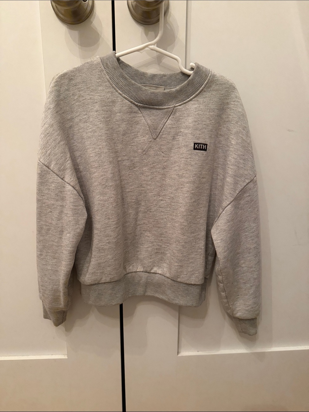 Kith Kids XS Logo Light Heather Gray Crewneck Pullover